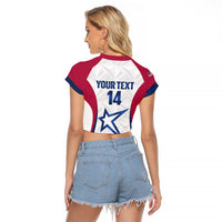 Custom United States Darts Raglan Cropped T Shirt Come On USA Curve Style