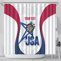 Custom United States Darts Shower Curtain Come On USA Curve Style