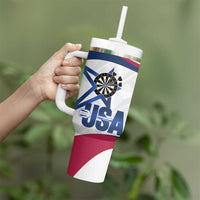 Custom United States Darts Tumbler With Handle Come On USA Curve Style