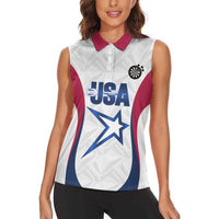Custom United States Darts Women Sleeveless Polo Shirt Come On USA Curve Style