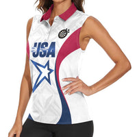 Custom United States Darts Women Sleeveless Polo Shirt Come On USA Curve Style