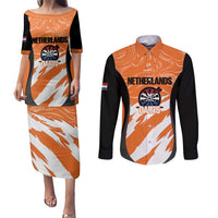 Custom Netherlands Darts Couples Matching Puletasi and Long Sleeve Button Shirt Come On Holland
