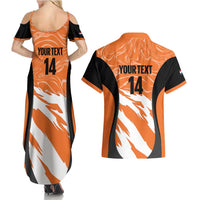 Custom Netherlands Darts Couples Matching Summer Maxi Dress and Hawaiian Shirt Come On Holland