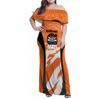 Custom Netherlands Darts Family Matching Off Shoulder Maxi Dress and Hawaiian Shirt Come On Holland