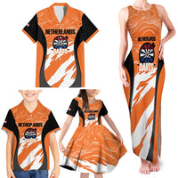Custom Netherlands Darts Family Matching Tank Maxi Dress and Hawaiian Shirt Come On Holland