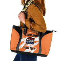 Custom Netherlands Darts Leather Tote Bag Come On Holland