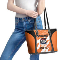 Custom Netherlands Darts Leather Tote Bag Come On Holland