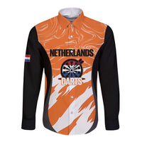 Custom Netherlands Darts Long Sleeve Button Shirt Come On Holland