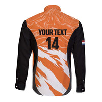 Custom Netherlands Darts Long Sleeve Button Shirt Come On Holland