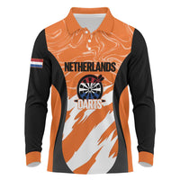 Custom Netherlands Darts Long Sleeve Polo Shirt Come On Holland