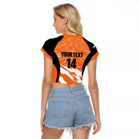 Custom Netherlands Darts Raglan Cropped T Shirt Come On Holland