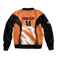 Custom Netherlands Darts Sleeve Zip Bomber Jacket Come On Holland