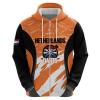 Custom Netherlands Darts Zip Hoodie Come On Holland