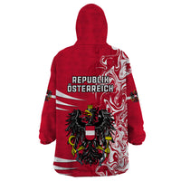 Austria Wearable Blanket Hoodie Austrian Coat Of Arms Simple Style - Wonder Print Shop