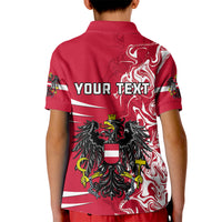 Personalised Austria Kid Polo Shirt Austrian Coat Of Arms Simple Style - Wonder Print Shop