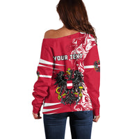 Personalised Austria Off Shoulder Sweater Austrian Coat Of Arms Simple Style - Wonder Print Shop