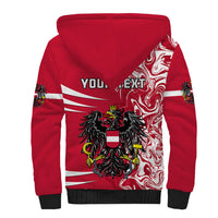 Personalised Austria Sherpa Hoodie Austrian Coat Of Arms Simple Style - Wonder Print Shop