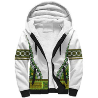 Africa Sherpa Hoodie African Dashiki Royal Green Version - Wonder Print Shop