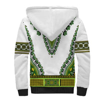 Africa Sherpa Hoodie African Dashiki Royal Green Version - Wonder Print Shop