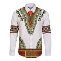 Africa Long Sleeve Button Shirt African Dashiki Royal Gold Version - Wonder Print Shop