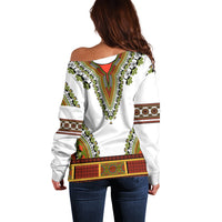 Africa Off Shoulder Sweater African Dashiki Royal Gold Version - Wonder Print Shop