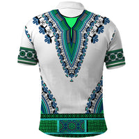 Africa Polo Shirt African Dashiki Royal Turquoise Version - Wonder Print Shop