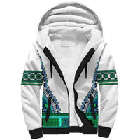Africa Sherpa Hoodie African Dashiki Royal Turquoise Version - Wonder Print Shop