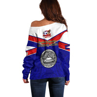 American Samoa Football Off Shoulder Sweater Polynesian Sporty Style - Wonder Print Shop