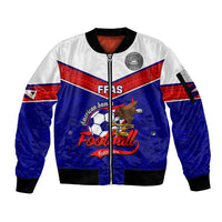 American Samoa Football Sleeve Zip Bomber Jacket Polynesian Sporty Style - Wonder Print Shop