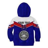 Personalised American Samoa Football Kid Hoodie Polynesian Sporty Style - Wonder Print Shop