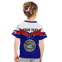 Personalised American Samoa Football Kid T Shirt Polynesian Sporty Style - Wonder Print Shop