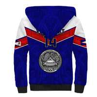 Personalised American Samoa Football Sherpa Hoodie Polynesian Sporty Style - Wonder Print Shop