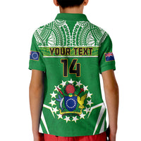 Personalised Cook Islands Football Kid Polo Shirt Go Kuki Airani Polynesian Sporty Style - Wonder Print Shop