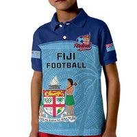 Fiji Football Kid Polo Shirt Fijian Tapa Pattern Sporty Style - Wonder Print Shop