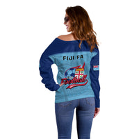 Fiji Football Off Shoulder Sweater Fijian Tapa Pattern Sporty Style - Wonder Print Shop