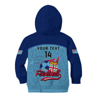 Personalised Fiji Football Kid Hoodie Fijian Tapa Pattern Sporty Style - Wonder Print Shop