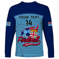 Personalised Fiji Football Long Sleeve Shirt Fijian Tapa Pattern Sporty Style - Wonder Print Shop