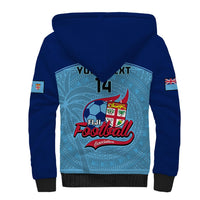 Personalised Fiji Football Sherpa Hoodie Fijian Tapa Pattern Sporty Style - Wonder Print Shop