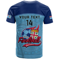 Personalised Fiji Football T Shirt Fijian Tapa Pattern Sporty Style - Wonder Print Shop