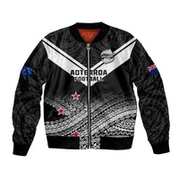 Aotearoa Football Bomber Jacket Go New Zealand Maori Fern Pattern - Wonder Print Shop