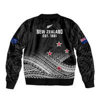 Aotearoa Football Bomber Jacket Go New Zealand Maori Fern Pattern - Wonder Print Shop