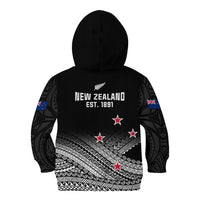 Aotearoa Football Kid Hoodie Go New Zealand Maori Fern Pattern - Wonder Print Shop