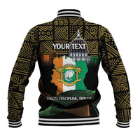 Personalized Cote dIvoire Independence Day Baseball Jacket Ivory Coast Elephant African Pattern - Wonder Print Shop
