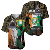 Personalized Cote dIvoire Independence Day Baseball Jersey Ivory Coast Elephant African Pattern - Wonder Print Shop