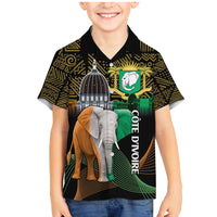 Personalized Cote dIvoire Independence Day Family Matching Mermaid Dress and Hawaiian Shirt Ivory Coast Elephant African Pattern - Wonder Print Shop