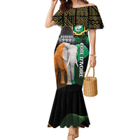 Personalized Cote dIvoire Independence Day Mermaid Dress Ivory Coast Elephant African Pattern - Wonder Print Shop