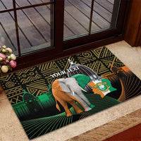 Personalized Cote dIvoire Independence Day Rubber Doormat Ivory Coast Elephant African Pattern - Wonder Print Shop