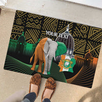 Personalized Cote dIvoire Independence Day Rubber Doormat Ivory Coast Elephant African Pattern - Wonder Print Shop