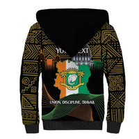 Personalized Cote dIvoire Independence Day Sherpa Hoodie Ivory Coast Elephant African Pattern - Wonder Print Shop