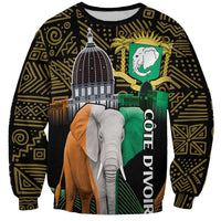 Personalized Cote dIvoire Independence Day Sweatshirt Ivory Coast Elephant African Pattern - Wonder Print Shop